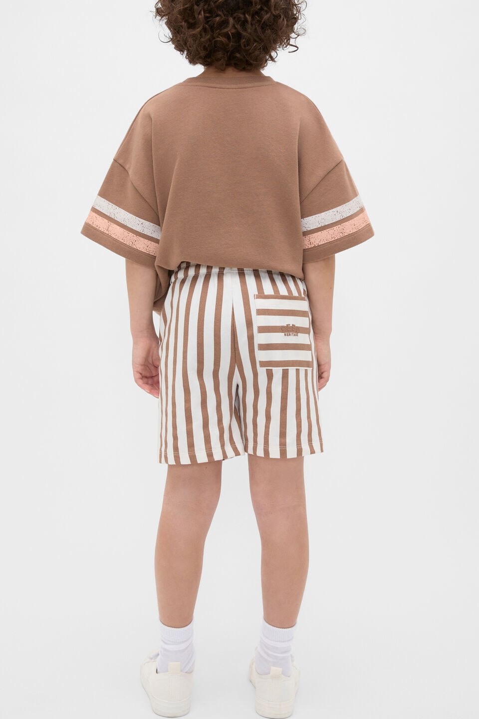Core Stripe Track Short  Walnut