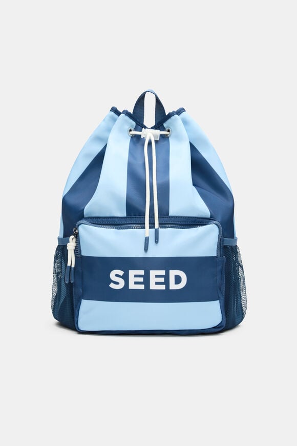 Swim Backpack  Washed Navy Stripe  hi-res