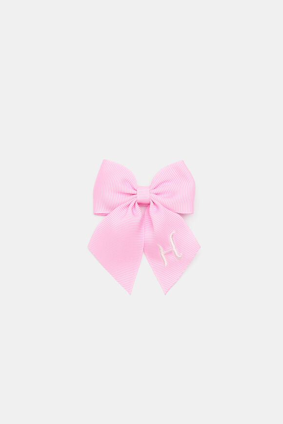 Grosgrain Initial Bow Duck Clip  H  hi-res