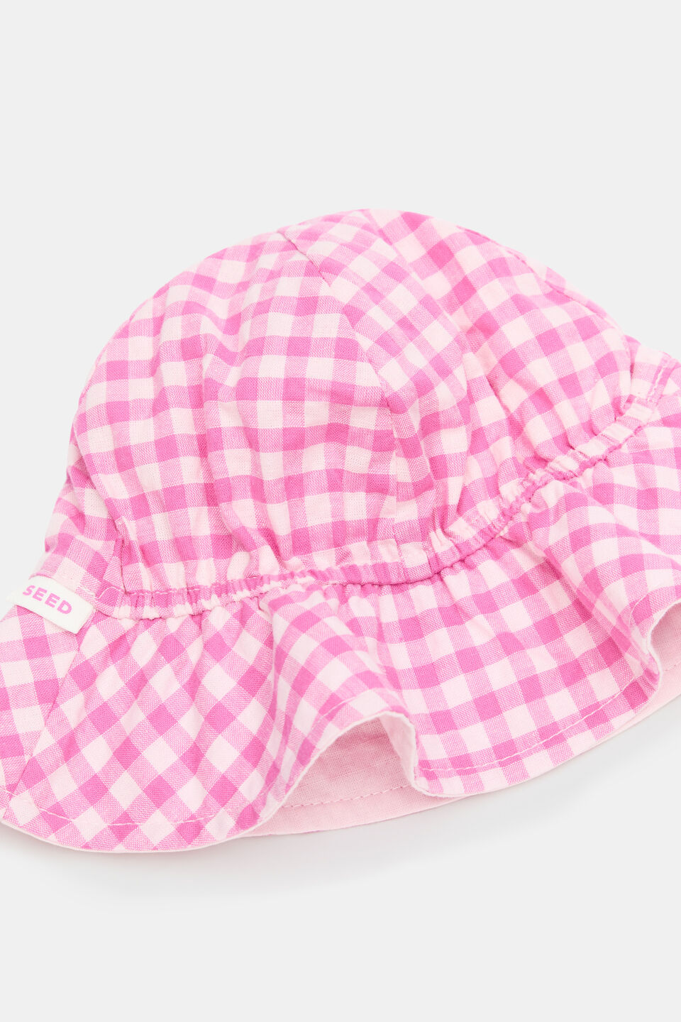 Gingham Sun Hat  Wild Berry
