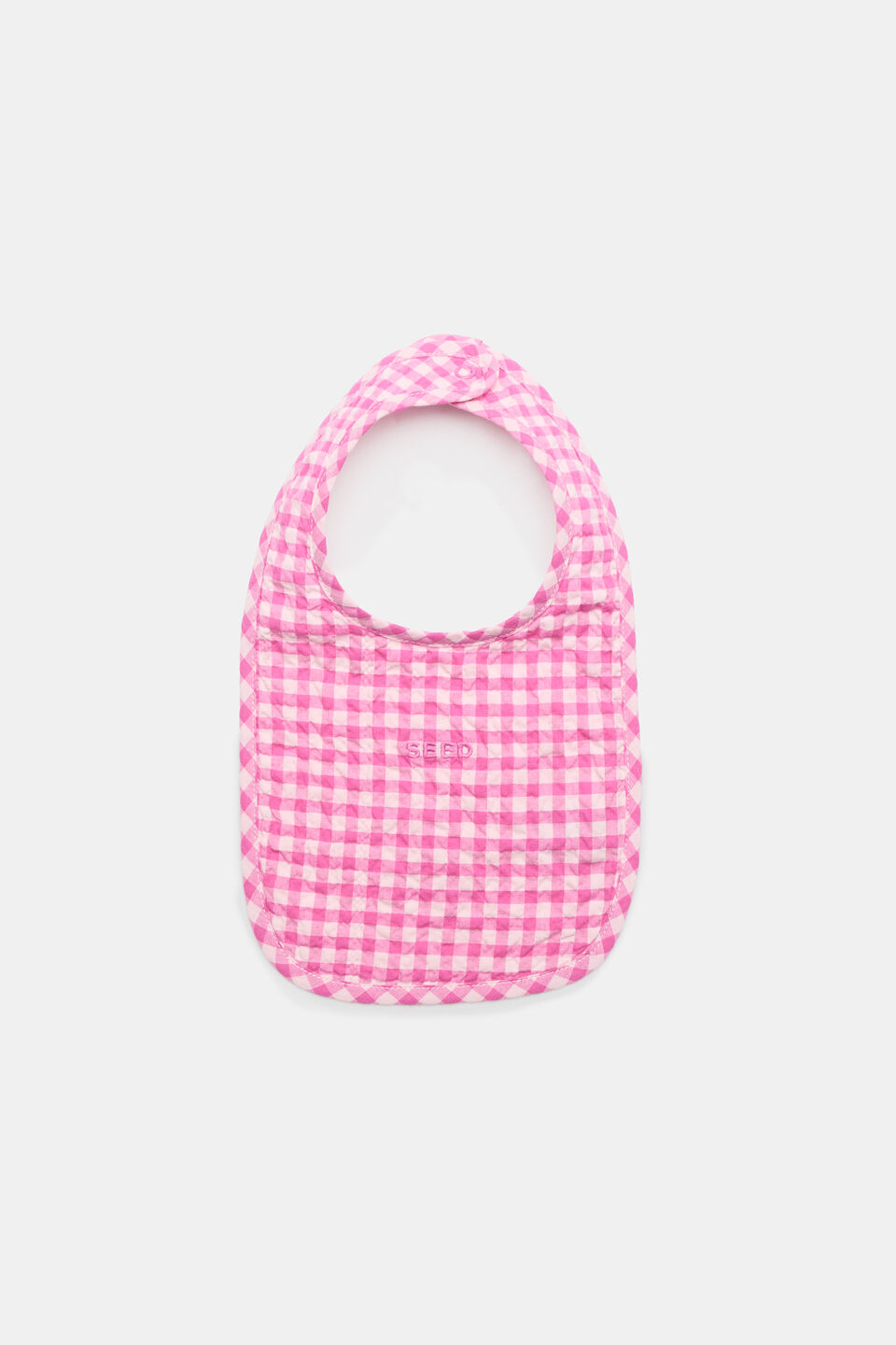 Gingham Bib  Wild Berry