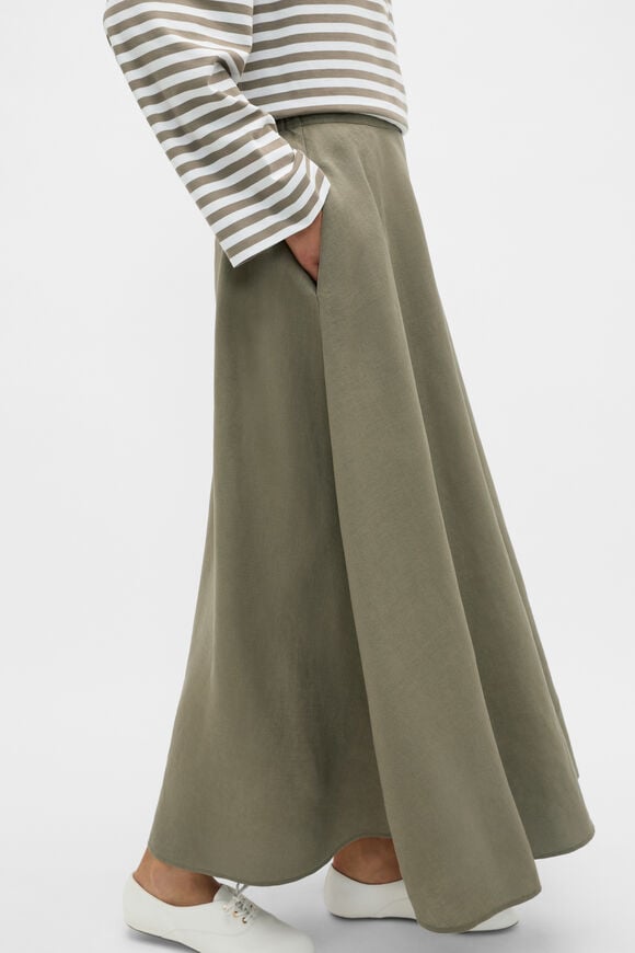 Core Linen Midi Skirt  Caper  hi-res