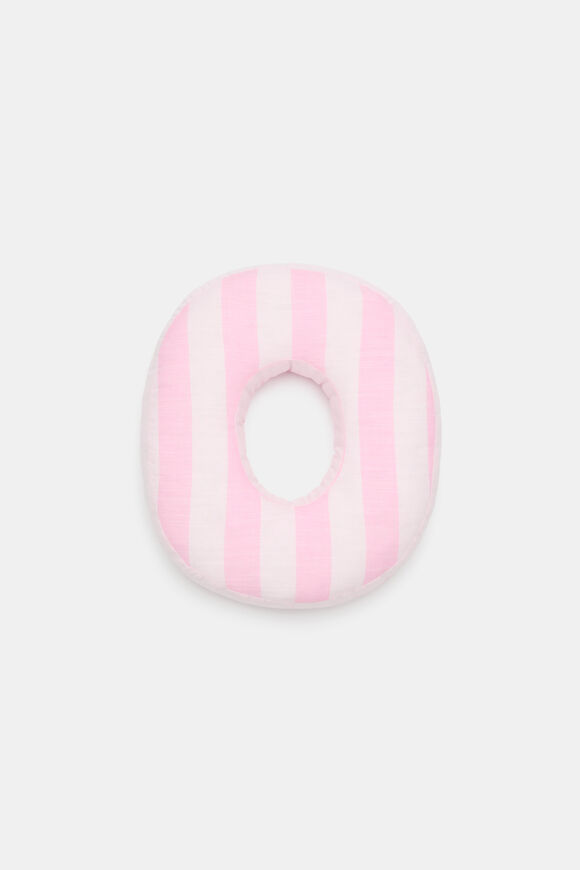 Pink Stripe Initial Cushion  O  hi-res