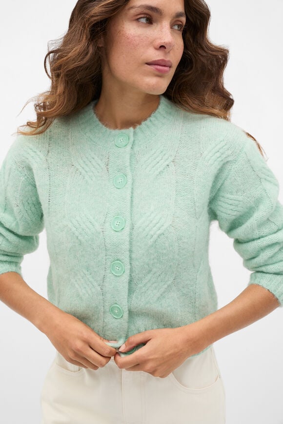 Lofty Oversized Cable Knit Cardigan  Soft Moss  hi-res