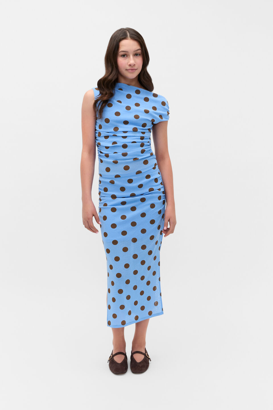 Mesh Spot Skirt  Bluebell