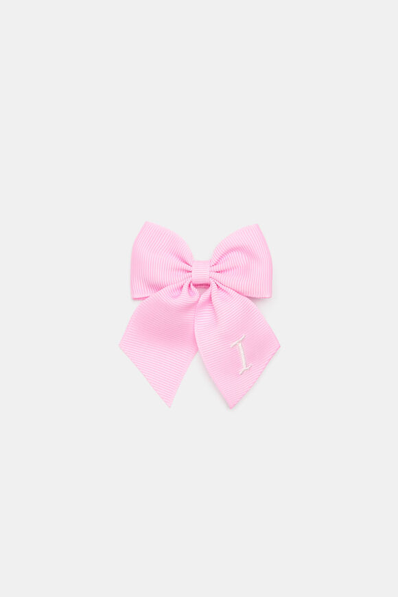 Grosgrain Initial Bow Duck Clip  I  hi-res