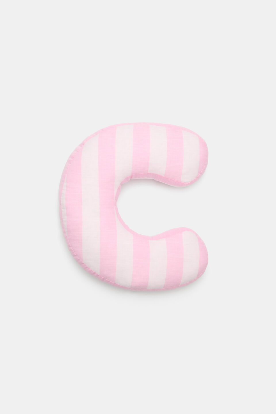 Pink Stripe Initial Cushion  C