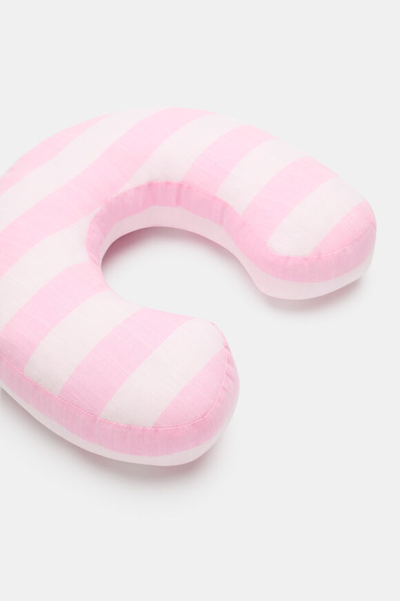 Pink Stripe Initial Cushion  C  hi-res