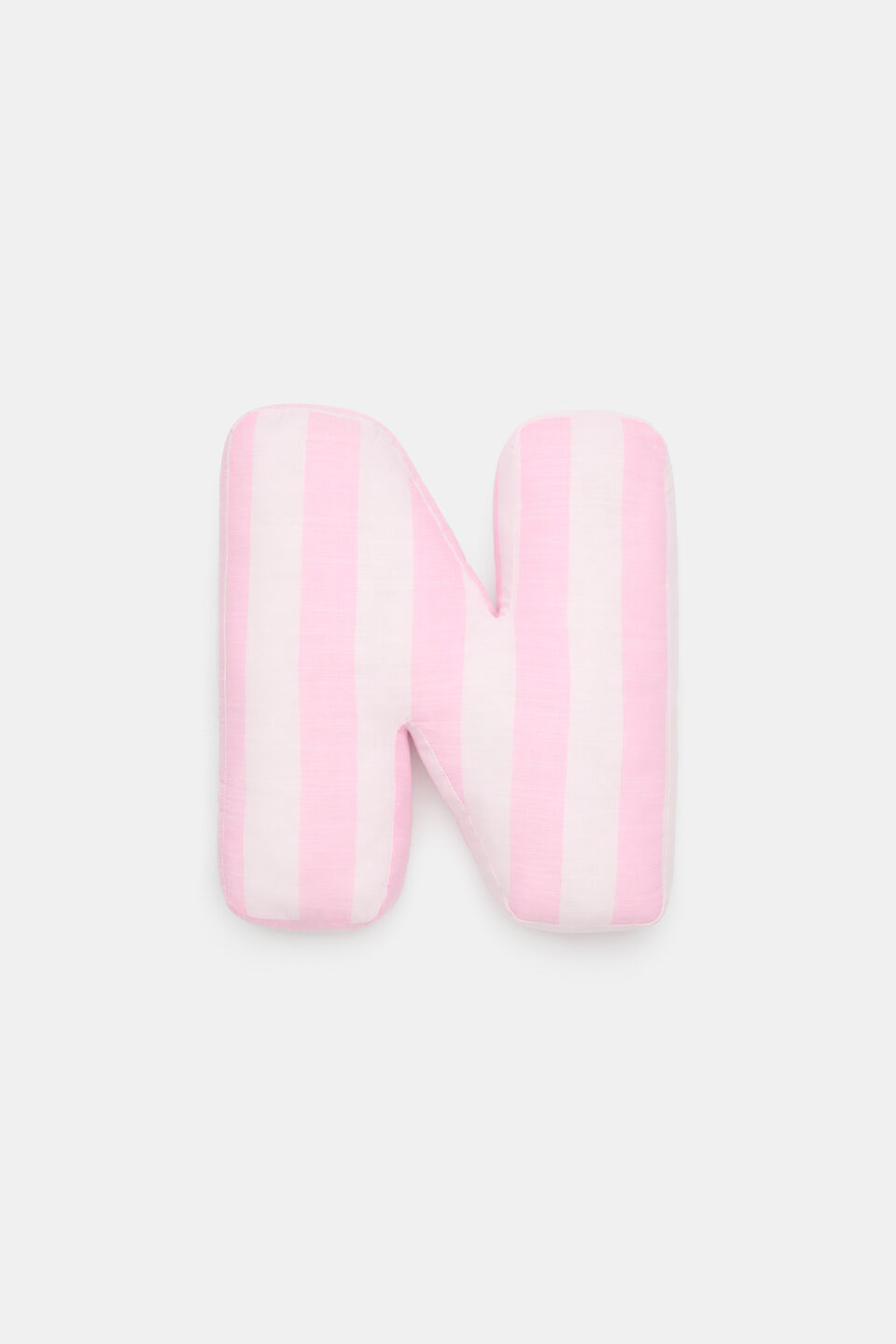 Pink Stripe Initial Cushion  N