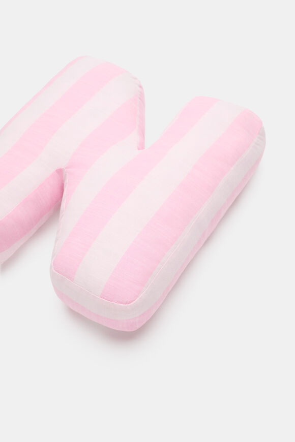 Pink Stripe Initial Cushion  N  hi-res