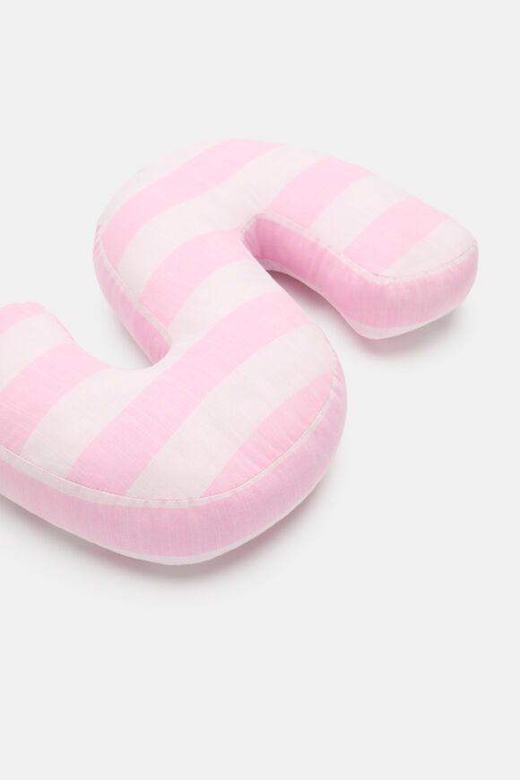 Pink Stripe Initial Cushion  S  hi-res