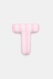 Pink Stripe Initial Cushion  T  hi-res