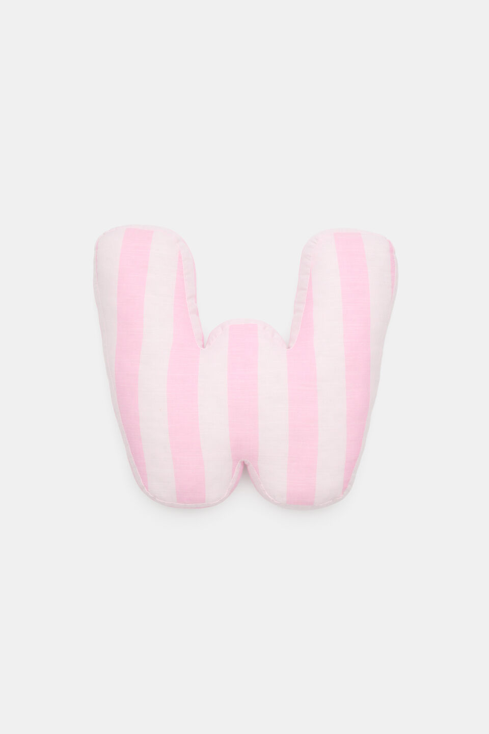 Pink Stripe Initial Cushion  W