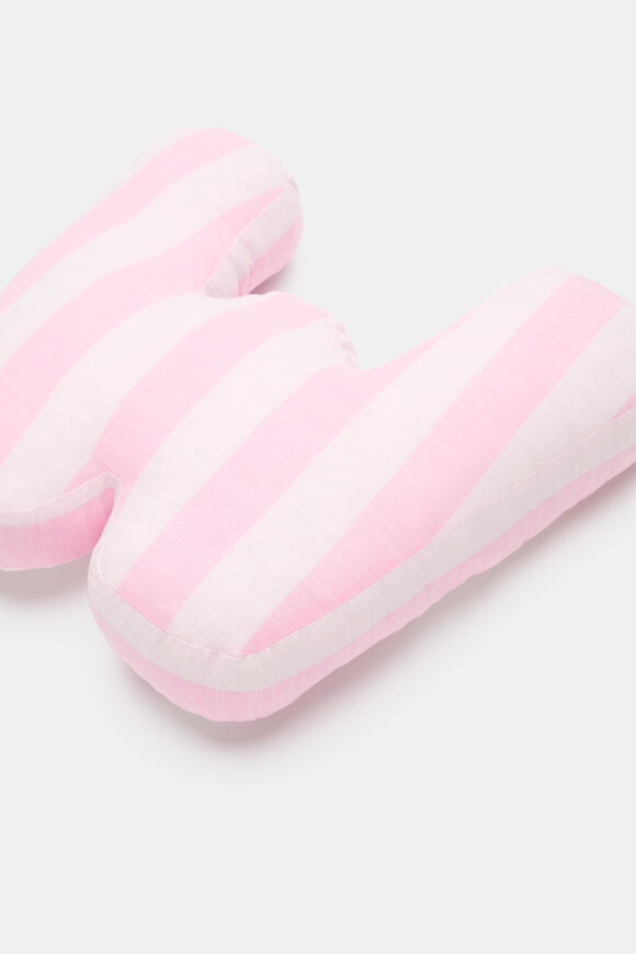 Pink Stripe Initial Cushion  W  hi-res