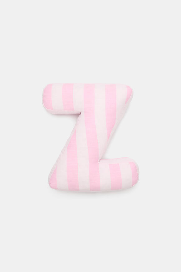 Pink Stripe Initial Cushion  Z  hi-res