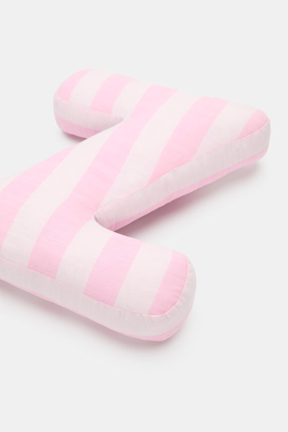 Pink Stripe Initial Cushion  Z  hi-res