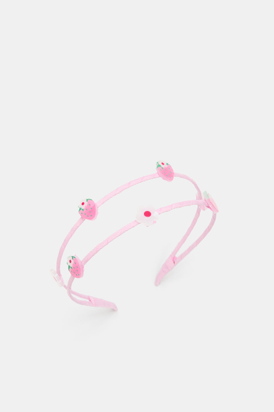 Strawberry Flower Double Headband  Candy Pink