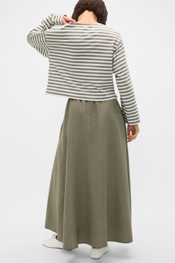 Core Linen Midi Skirt  Caper  hi-res