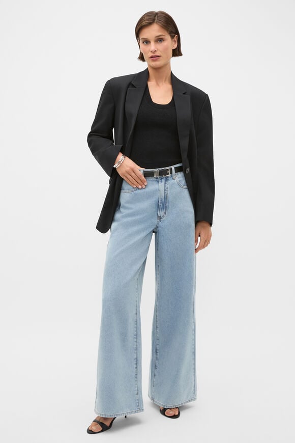 Denim Wide Leg Pant   Chalk Blue Wash  hi-res