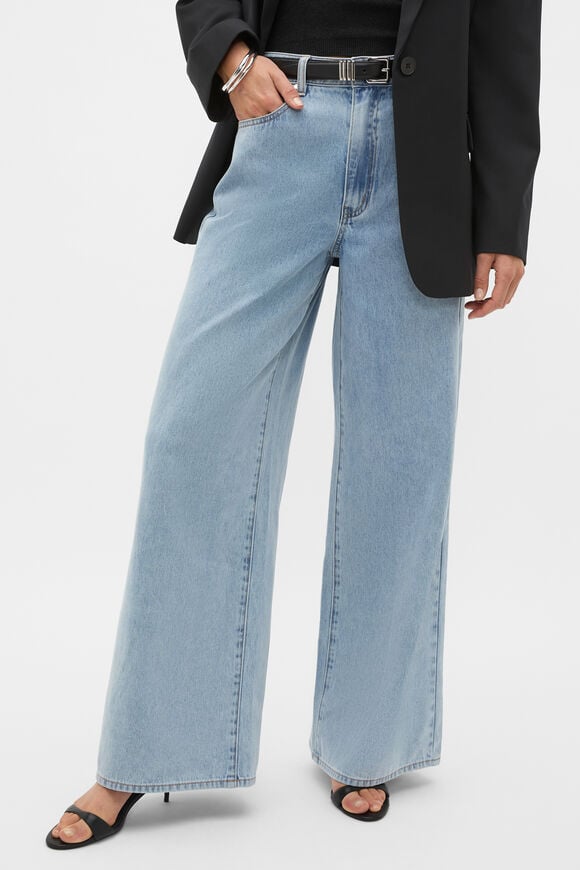 Denim Wide Leg Pant   Chalk Blue Wash  hi-res