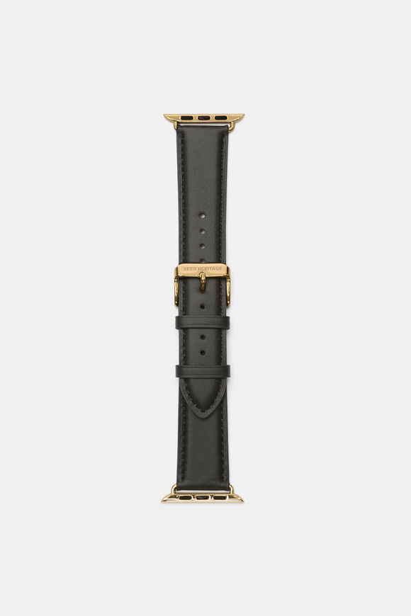 Leather Smart Watch Band  Black  hi-res