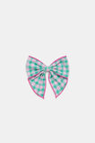 Gingham Bow Duck Clip  Mint  hi-res