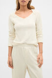 Pointelle Top and Pant PJ Set  Coconut Cream Marle  hi-res