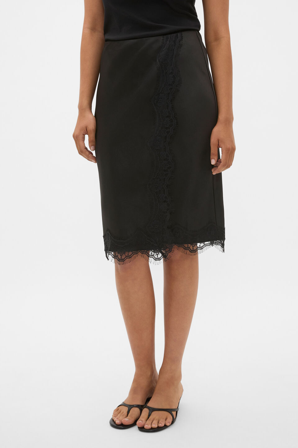90s Satin Wrap Skirt  Black
