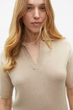 Cotton Blend Polo Knit Dress  Sandshell Marle  hi-res