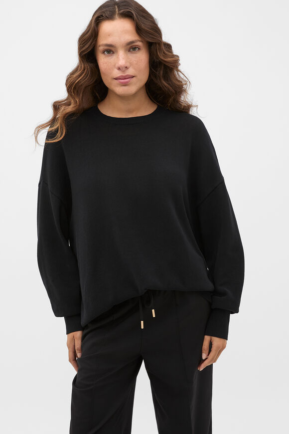 Cotton Oversized Knit  Black  hi-res