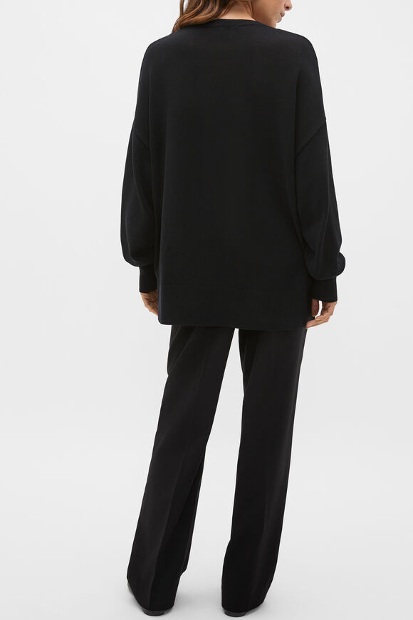 Cotton Oversized Knit  Black  hi-res