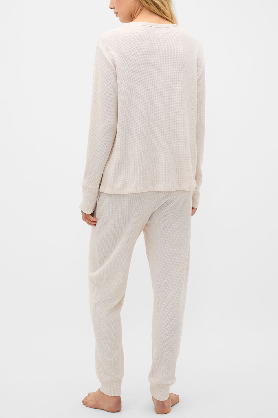 Waffle Top and Pant PJ Set  Meringue Marle