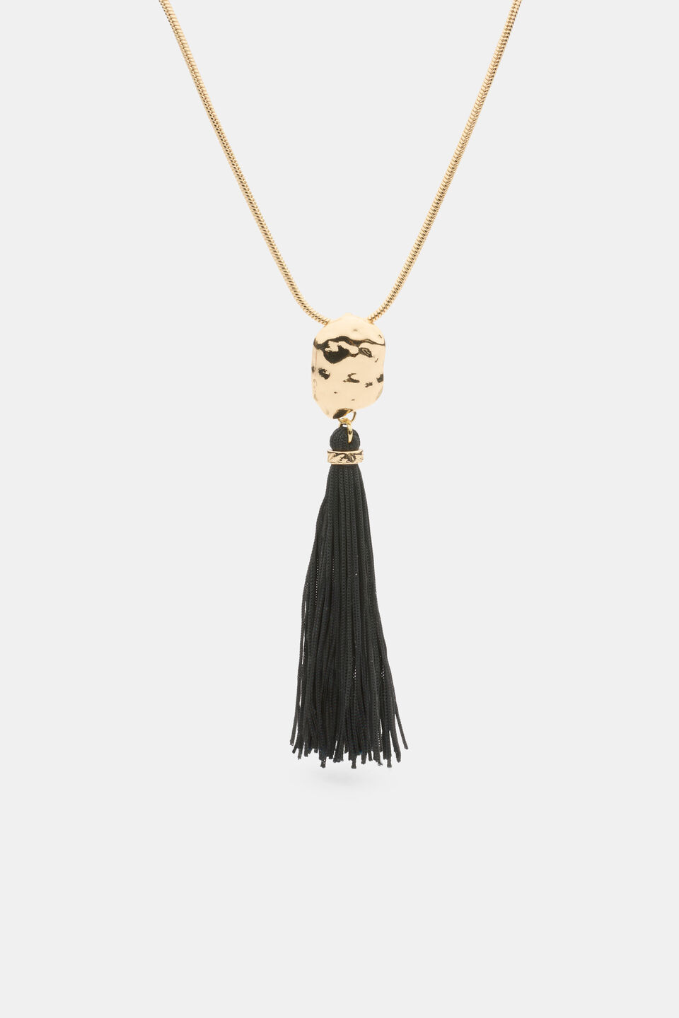 Tassel Necklace  Gold Black