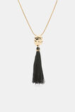 Tassel Necklace  Gold Black  hi-res