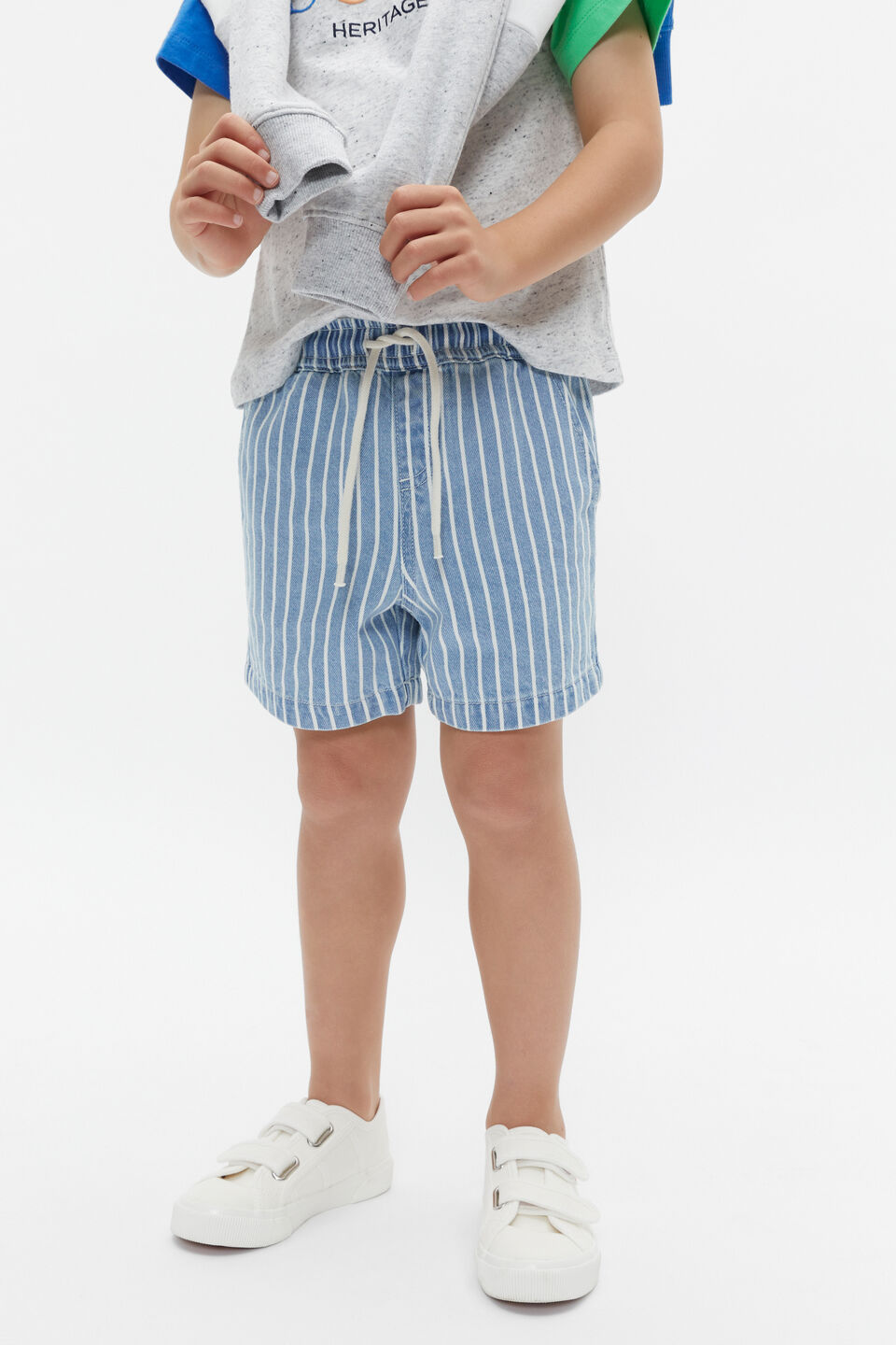 Core Logo Short  Denim Stripe