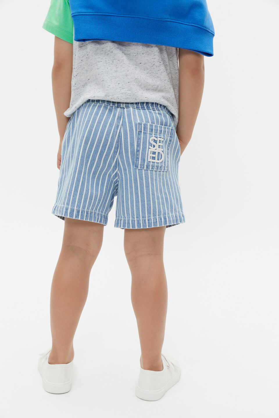 Core Logo Short  Denim Stripe