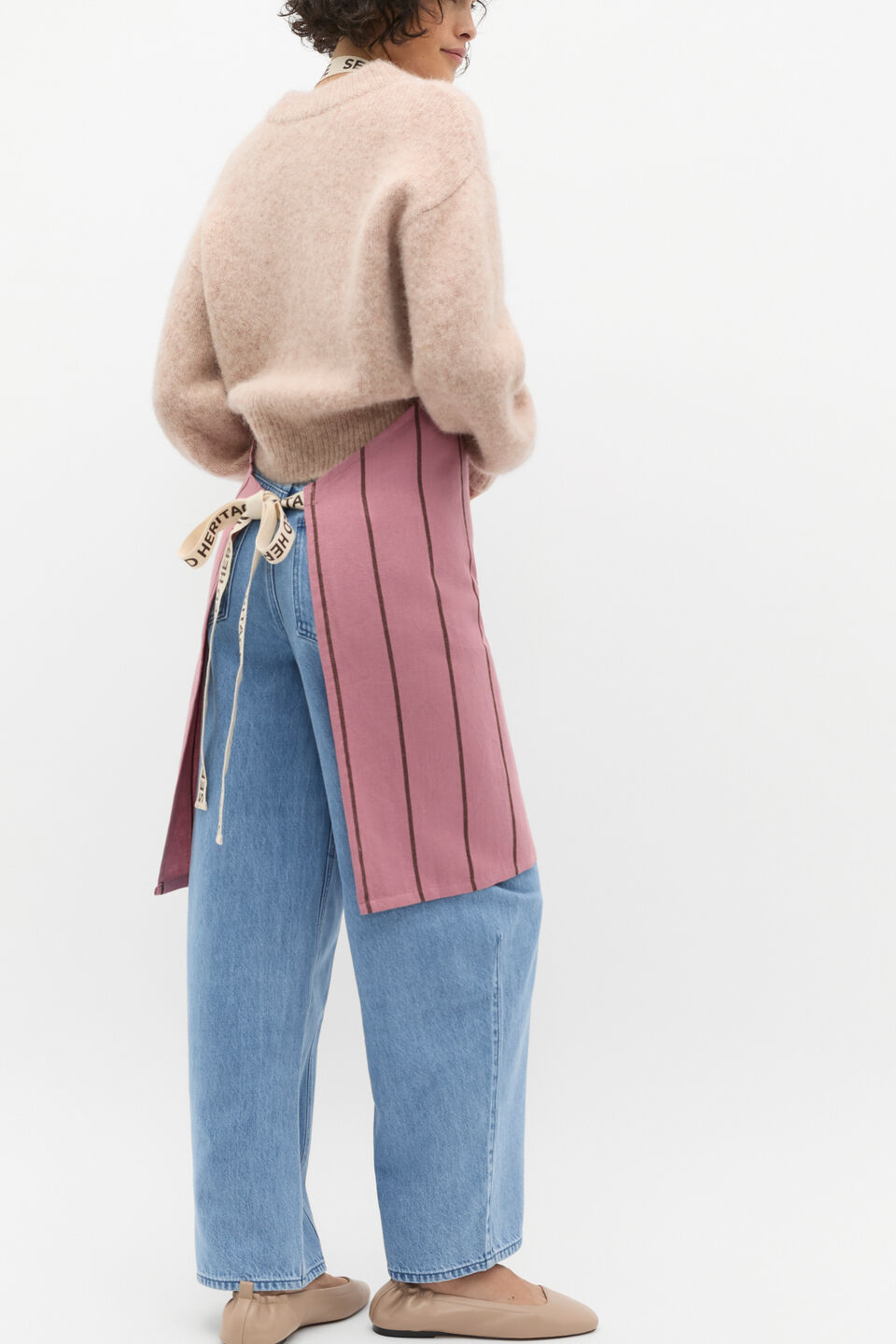Aamira Striped Apron  Mauve