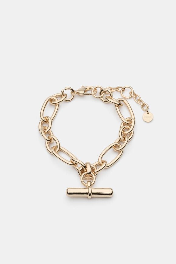 Large T Bar Bracelet  Gold  hi-res