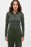 Australian Merino Henley Top  Deep Forest Stripe  hi-res