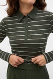 Australian Merino Henley Top  Deep Forest Stripe  hi-res