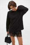 Cotton Relaxed Long Sleeve Top  Black  hi-res