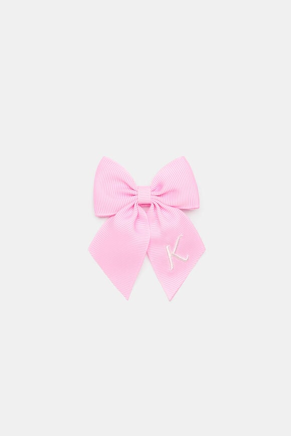 Grosgrain Initial Bow Duck Clip  K  hi-res