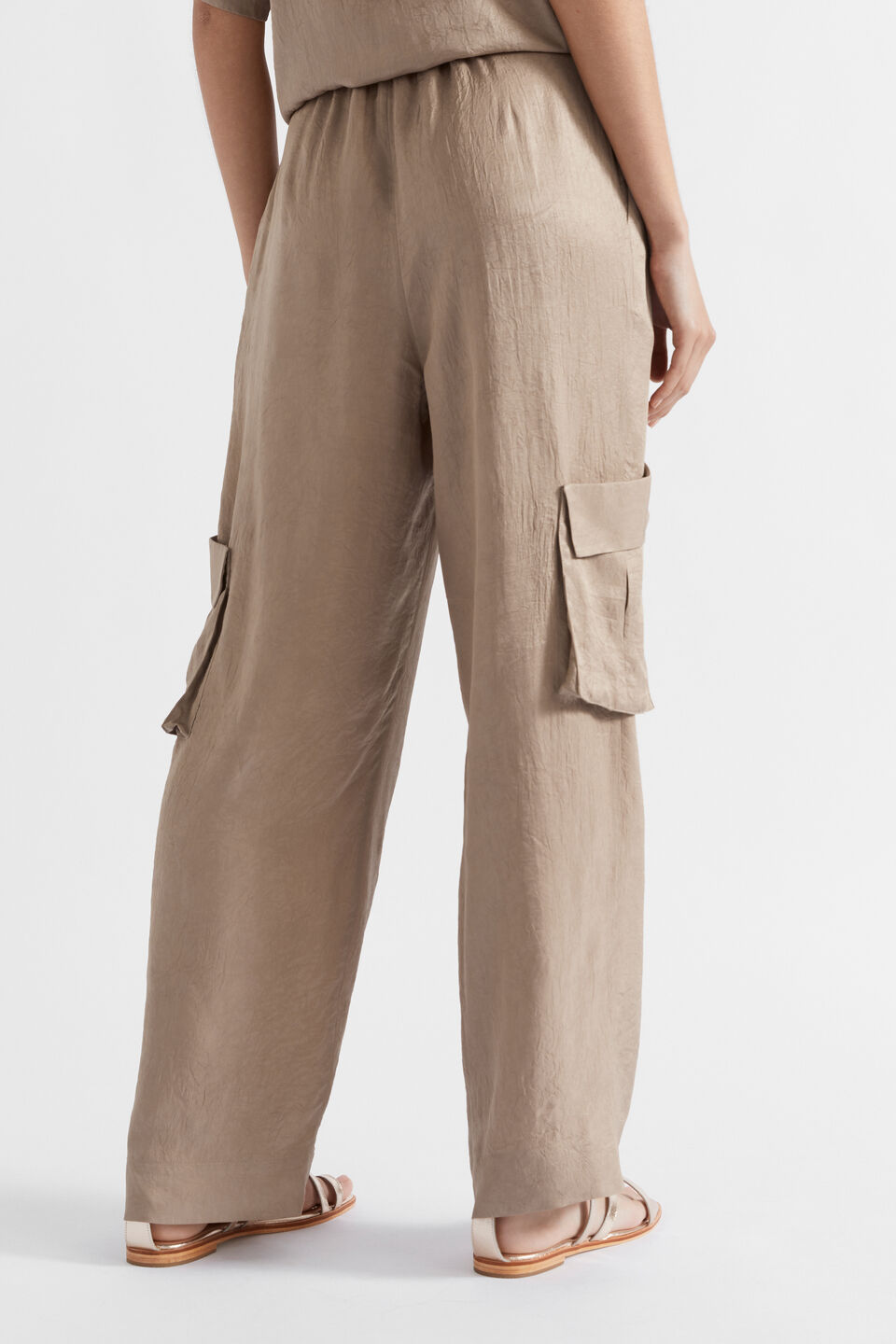 Satin Cargo Pant  Cookie