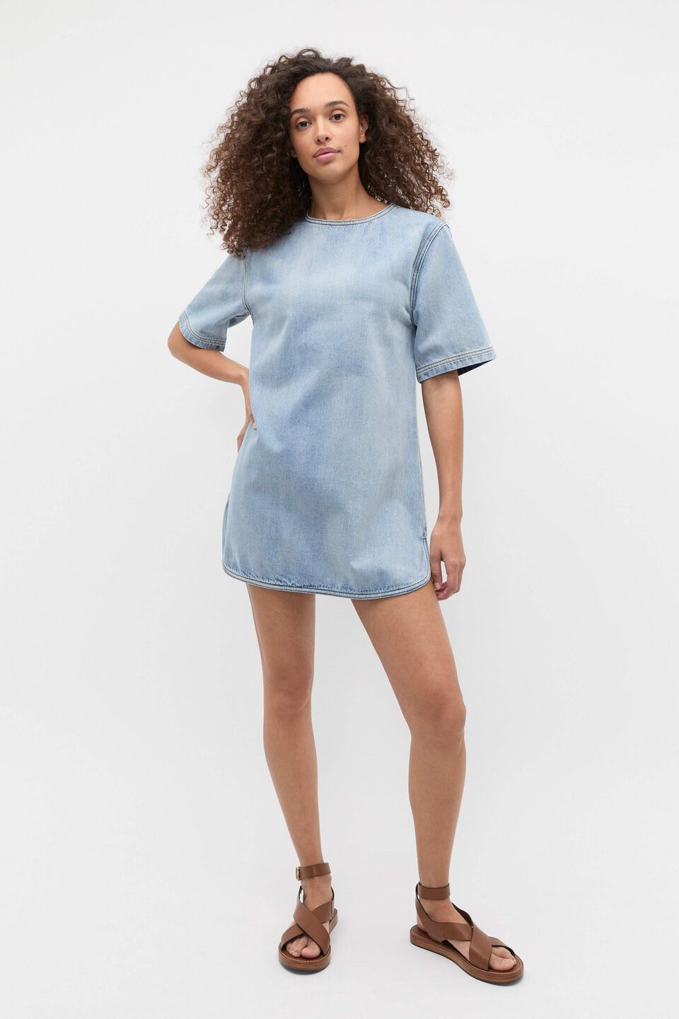 Denim Tunic Dress  Blue Wash