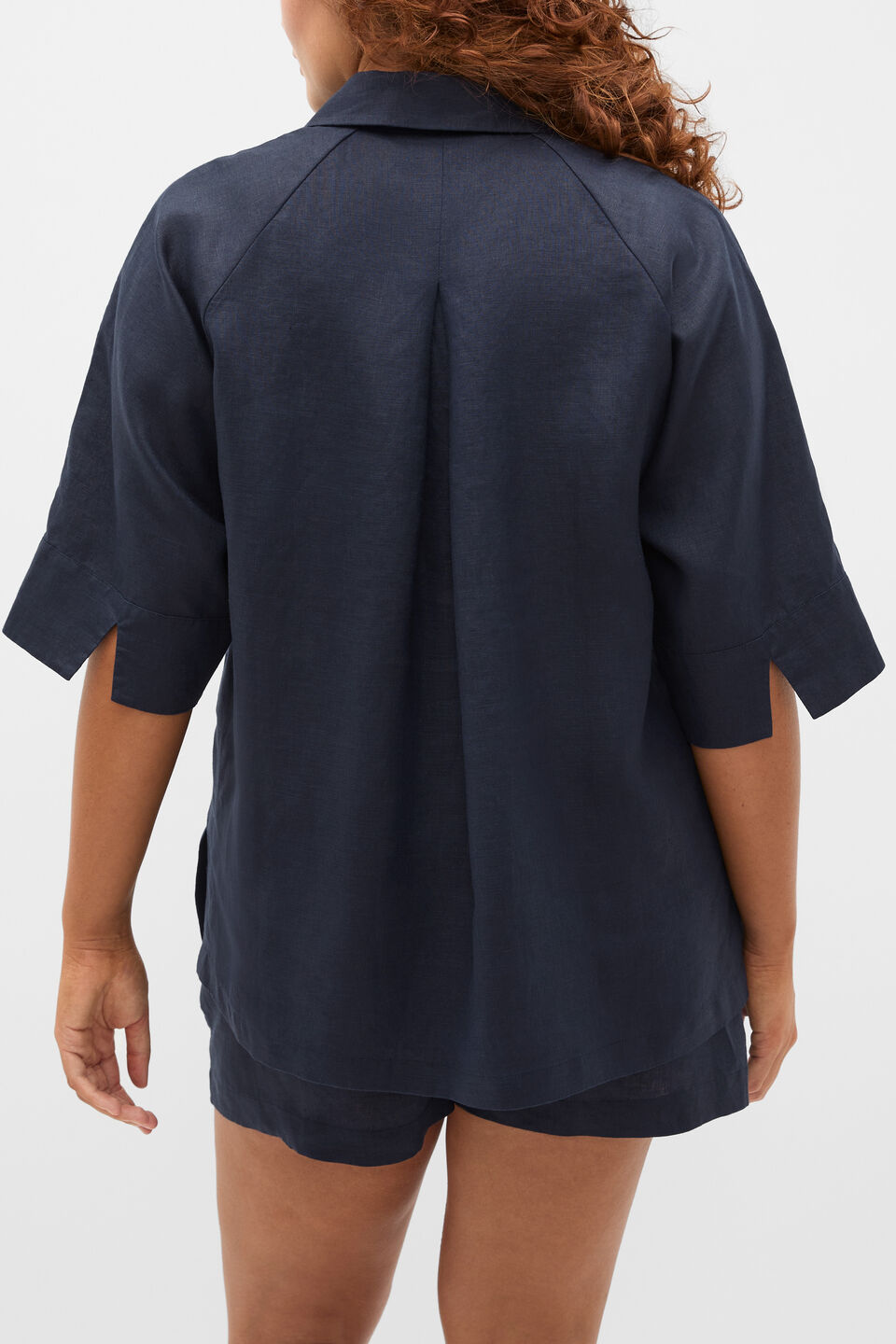 Core Linen Half Placket Popover  Twilight Blue