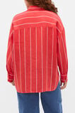 Stripe Linen Oversized Shirt  Chilli Red Stripe  hi-res