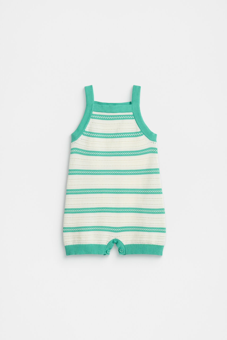 Stripe Knit Romper  Classic Cream