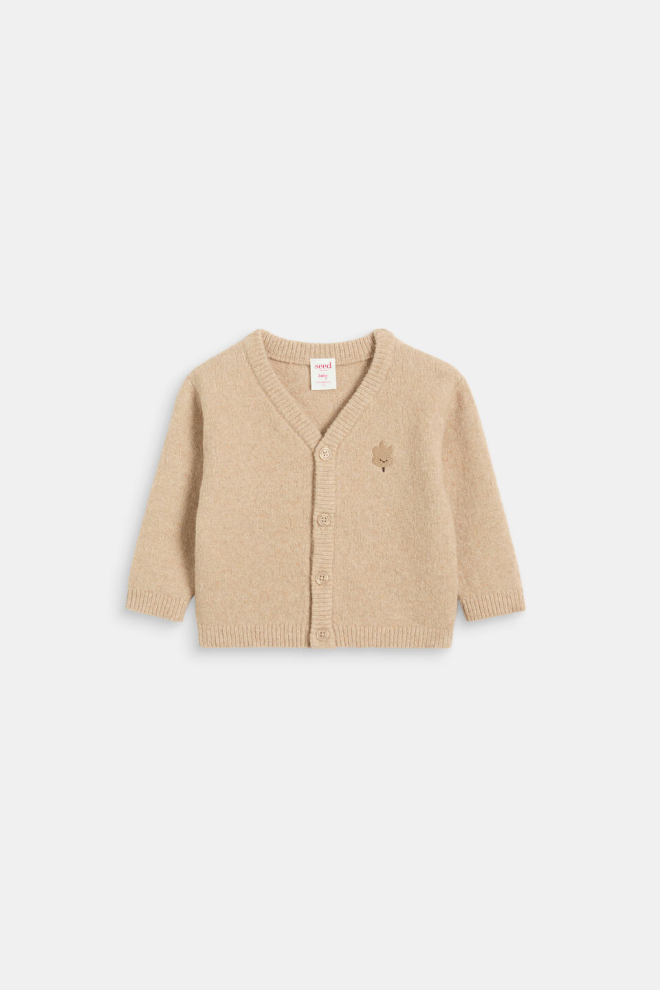 Leaf Knit Cardigan  Nutmeg Marle