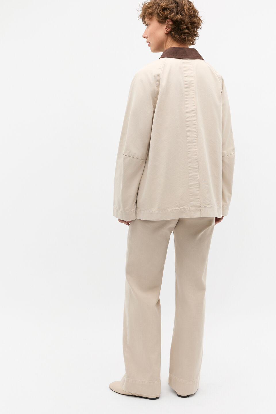 Contrast Collar Jacket  Oat