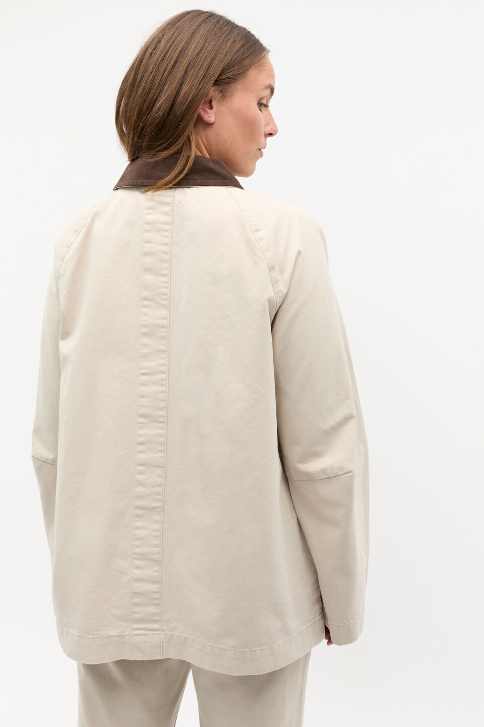 Contrast Collar Jacket  Oat